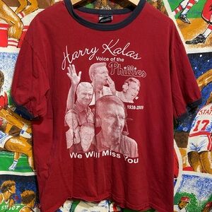 Philadelphia Phillies Harry Kalas AOP Ringer Tee